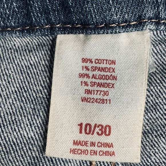 Mossimo Denim Skirt 10/30 (31x16.5) Blue Straight Distressed Super Stretch Women - Picture 5 of 8